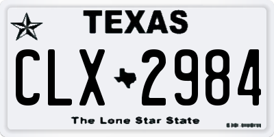 TX license plate CLX2984