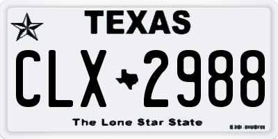 TX license plate CLX2988