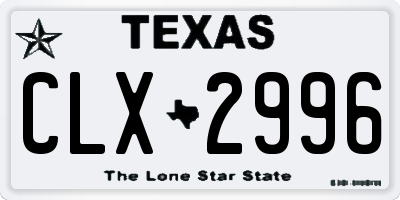 TX license plate CLX2996