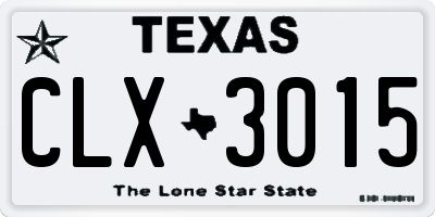 TX license plate CLX3015