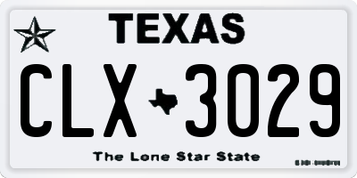TX license plate CLX3029