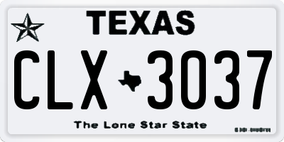TX license plate CLX3037