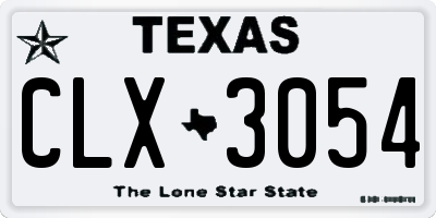 TX license plate CLX3054