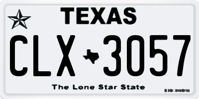 TX license plate CLX3057