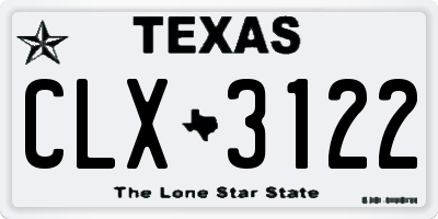 TX license plate CLX3122