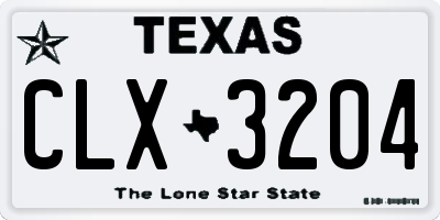 TX license plate CLX3204