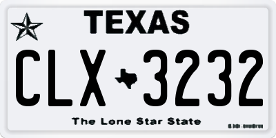 TX license plate CLX3232