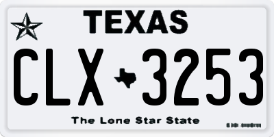 TX license plate CLX3253