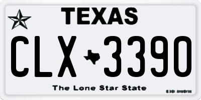 TX license plate CLX3390