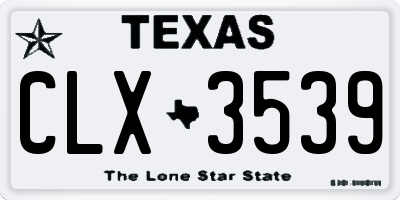 TX license plate CLX3539