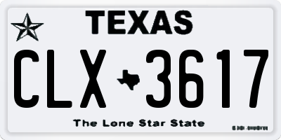 TX license plate CLX3617