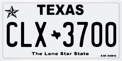 TX license plate CLX3700