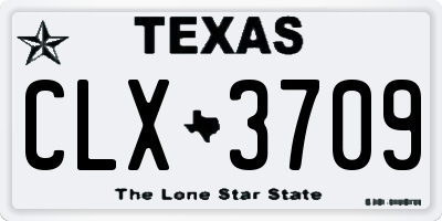 TX license plate CLX3709