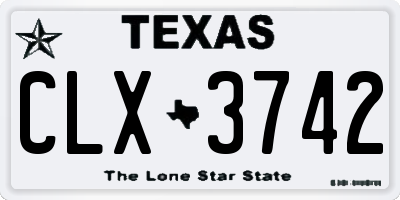 TX license plate CLX3742