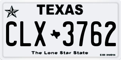 TX license plate CLX3762