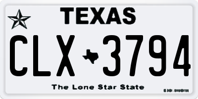 TX license plate CLX3794