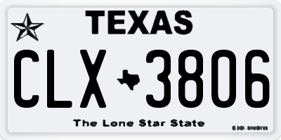TX license plate CLX3806