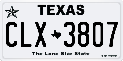 TX license plate CLX3807