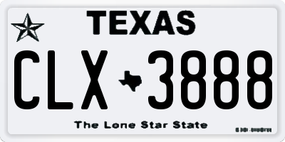 TX license plate CLX3888