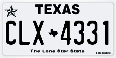 TX license plate CLX4331