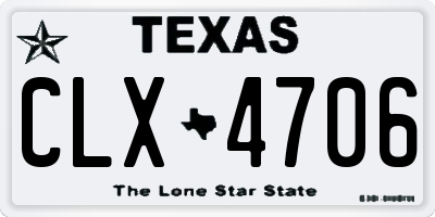 TX license plate CLX4706