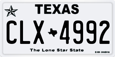 TX license plate CLX4992