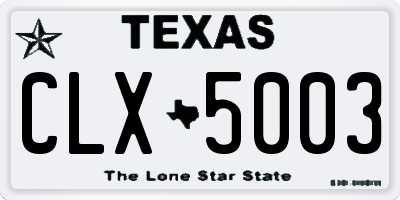 TX license plate CLX5003