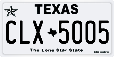 TX license plate CLX5005