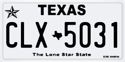TX license plate CLX5031