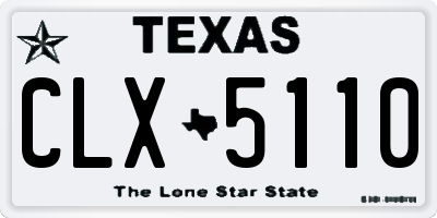 TX license plate CLX5110