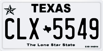 TX license plate CLX5549