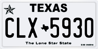 TX license plate CLX5930
