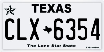 TX license plate CLX6354