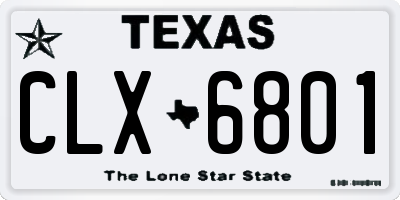 TX license plate CLX6801