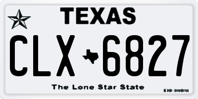 TX license plate CLX6827