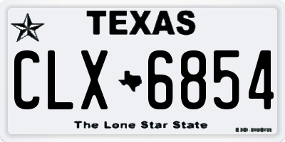 TX license plate CLX6854