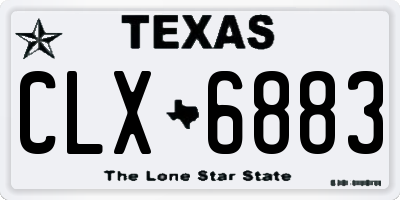 TX license plate CLX6883