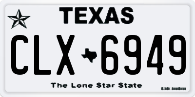 TX license plate CLX6949