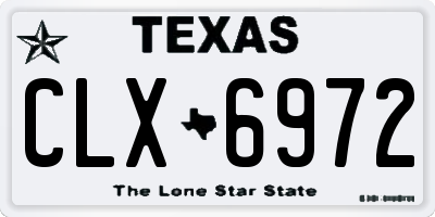TX license plate CLX6972