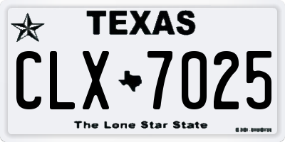 TX license plate CLX7025