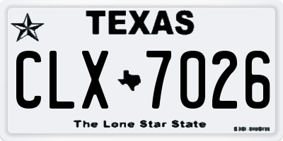 TX license plate CLX7026