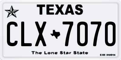 TX license plate CLX7070