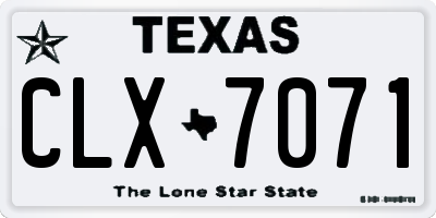 TX license plate CLX7071