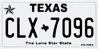 TX license plate CLX7096