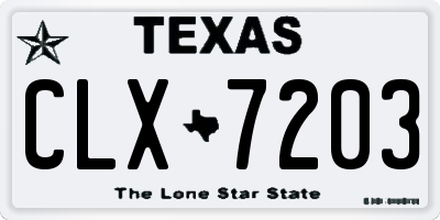 TX license plate CLX7203