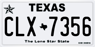 TX license plate CLX7356