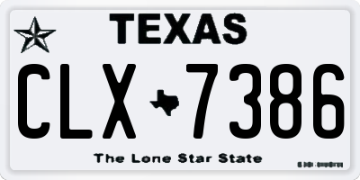 TX license plate CLX7386