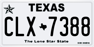 TX license plate CLX7388