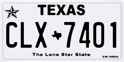 TX license plate CLX7401