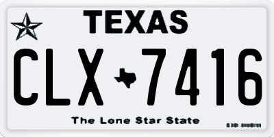 TX license plate CLX7416